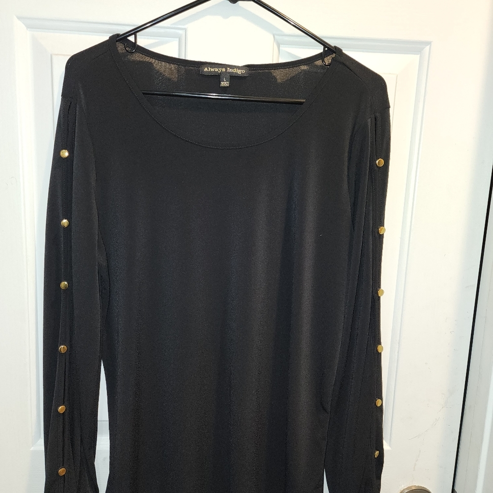 Black open sleeve blouse